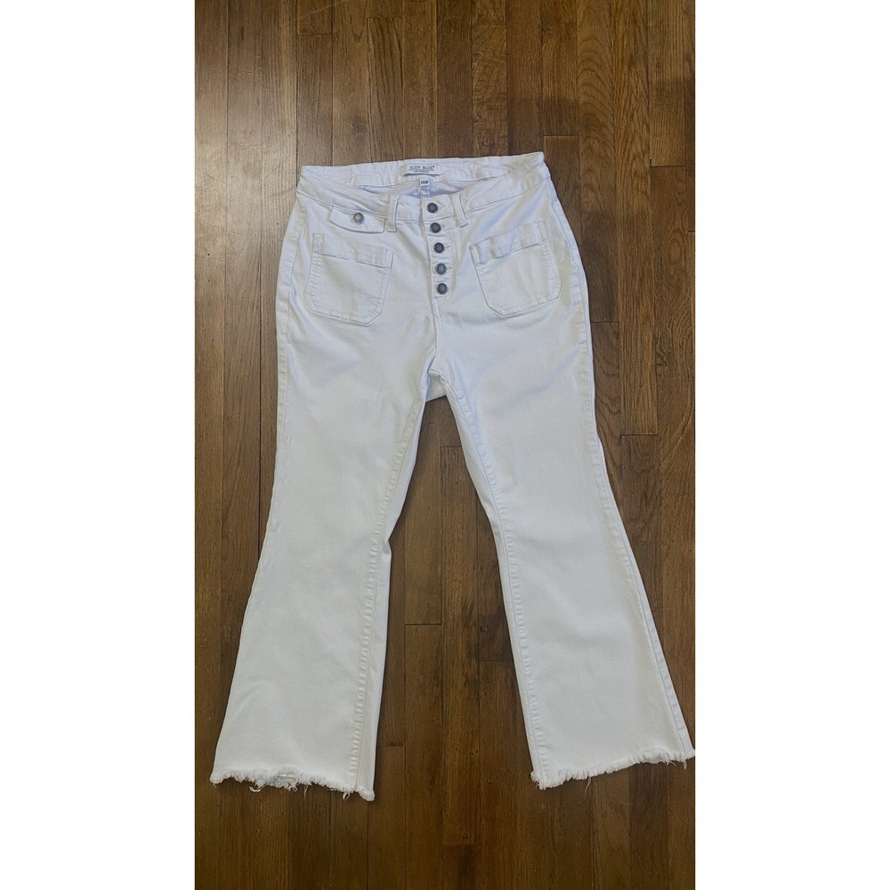Judy Blue Womens Button Fly Raw Hem Bootcut Jeans Size 14 Summer Beachy‎ Coastal